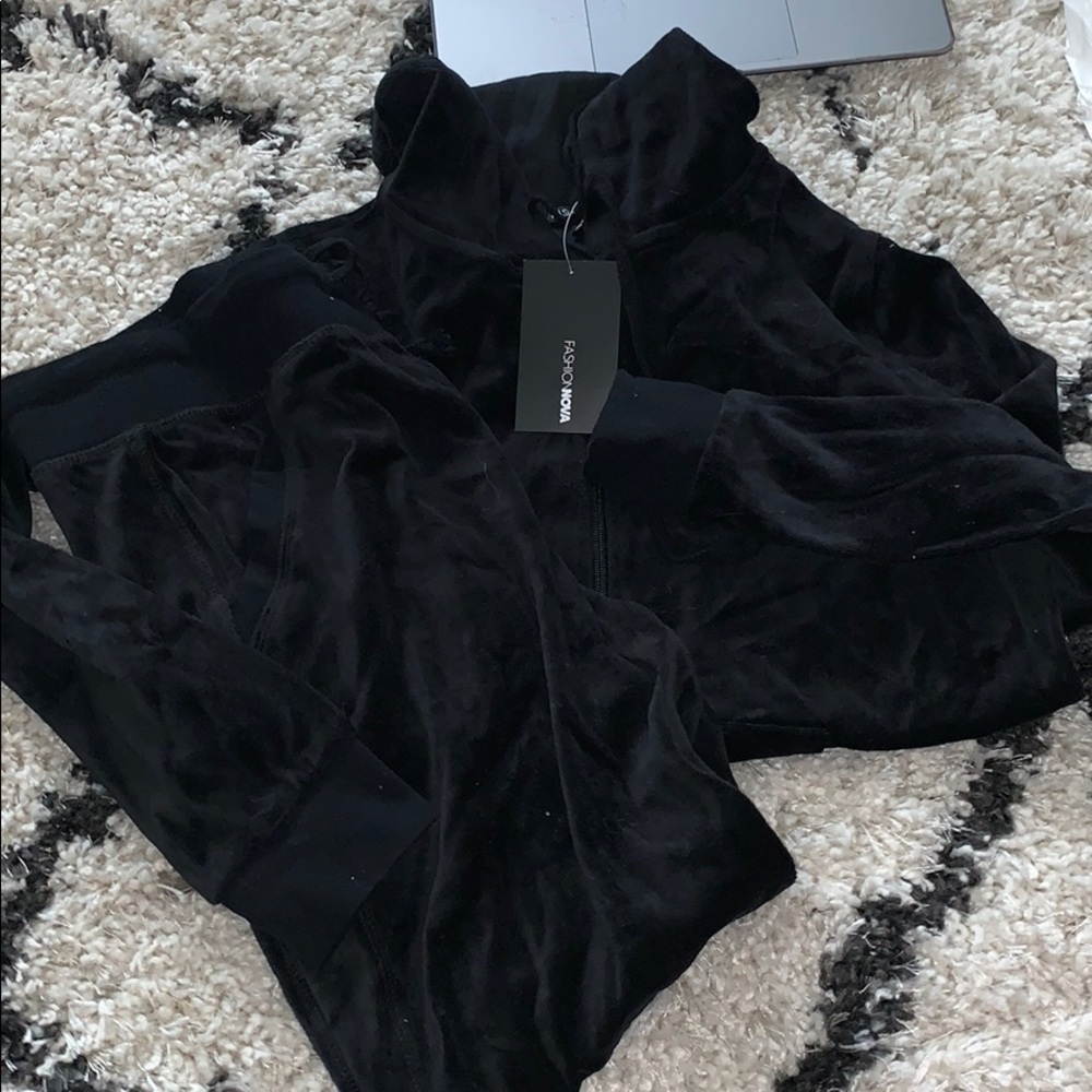 Black Velour Sweatsuit